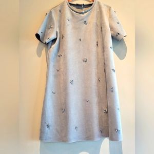 ZARA jeweled gray dress